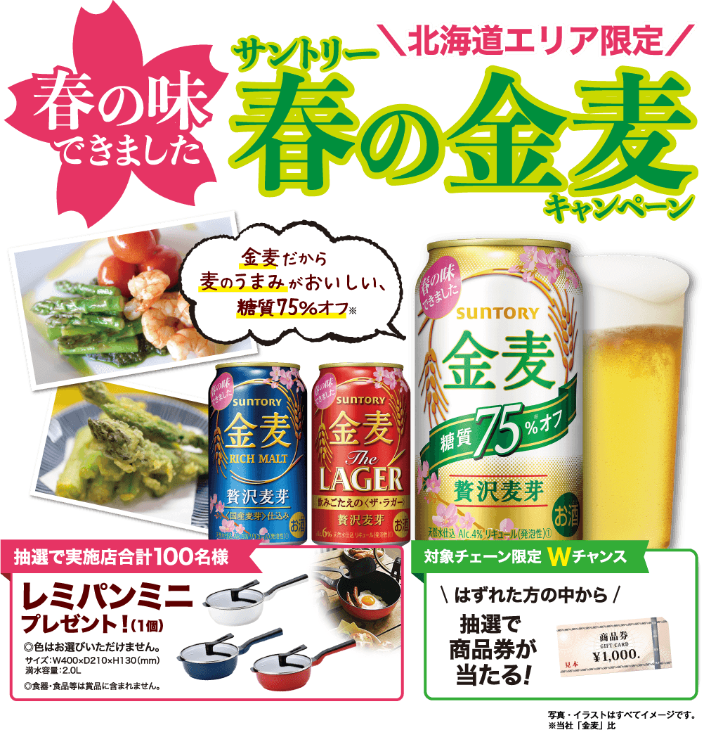 北海道エリア限定 サントリー春の金麦キャンペーン 北海道エリア限定 サントリー春の金麦キャンペーン