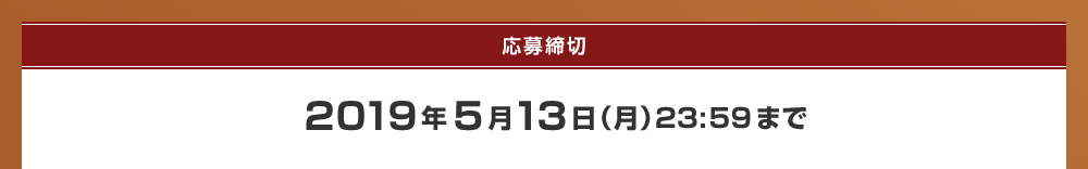 応募締切：2019年5月13日（月）23:59まで